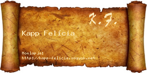 Kapp Felícia névjegykártya